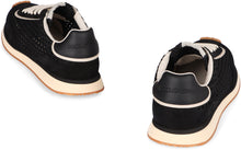Load image into Gallery viewer, Leather and fabric low-top sneakers
