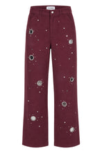 Load image into Gallery viewer, Jeans in denim stretch with rhinestones
