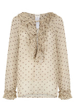 Load image into Gallery viewer, Polka dot polyester blouse
