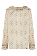 Load image into Gallery viewer, Polka dot polyester blouse
