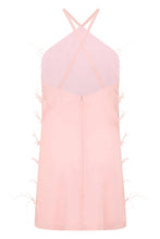 Load image into Gallery viewer, Mini dress with feathers and rhinestones
