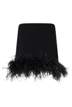 Load image into Gallery viewer, Mini skirt with feather trim
