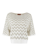 Load image into Gallery viewer, Lurex chevron pattern knit top
