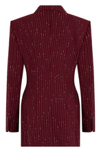 Load image into Gallery viewer, Double-breasted blazer with pinstriped pattern
