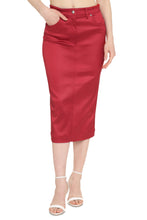 Load image into Gallery viewer, Stretch satin pencil skirt
