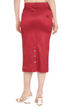 Load image into Gallery viewer, Stretch satin pencil skirt
