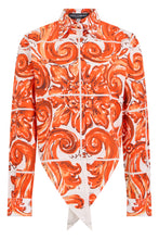 Load image into Gallery viewer, Cotton shirt with majolica print

