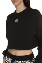 Load image into Gallery viewer, Cotton crew-neck sweatshirt with logo
