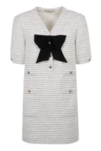 Load image into Gallery viewer, Mini dress in tweed with maxi bow
