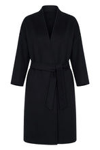 Load image into Gallery viewer, Coat made of mixed wool and silk with belt
