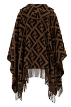 Load image into Gallery viewer, Cashmere Poncho with Fringes
