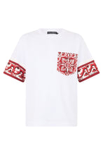 Load image into Gallery viewer, Cotton blend silk T-shirt with pocket
