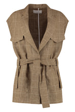 Load image into Gallery viewer, Checked linen vest
