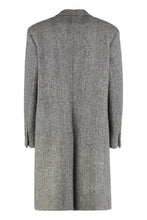 Load image into Gallery viewer, Single-breasted coat in wool with herringbone pattern
