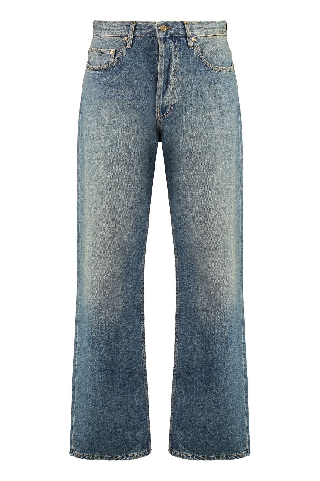 5-pocket straight-leg jeans