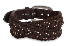 Load image into Gallery viewer, Houston belt in suede braided with micro studs
