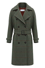 Load image into Gallery viewer, Wool coat with houndstooth pattern
