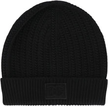 Load image into Gallery viewer, Black knit wool hat
