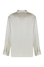 Load image into Gallery viewer, Il testo "Blusa in raso tecnico" in inglese è "Blouse in technical satin".
