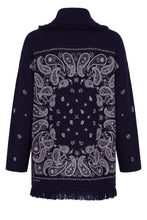 Load image into Gallery viewer, Cardigan in wool with belt and embroidery
