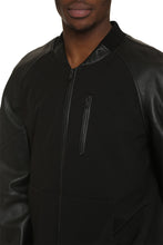 Load image into Gallery viewer, Nylon bomber jacket with leather details
