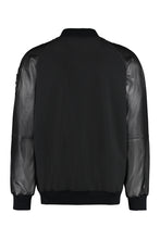 Load image into Gallery viewer, Nylon bomber jacket with leather details
