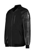 Load image into Gallery viewer, Nylon bomber jacket with leather details
