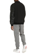Load image into Gallery viewer, Nylon bomber jacket with leather details
