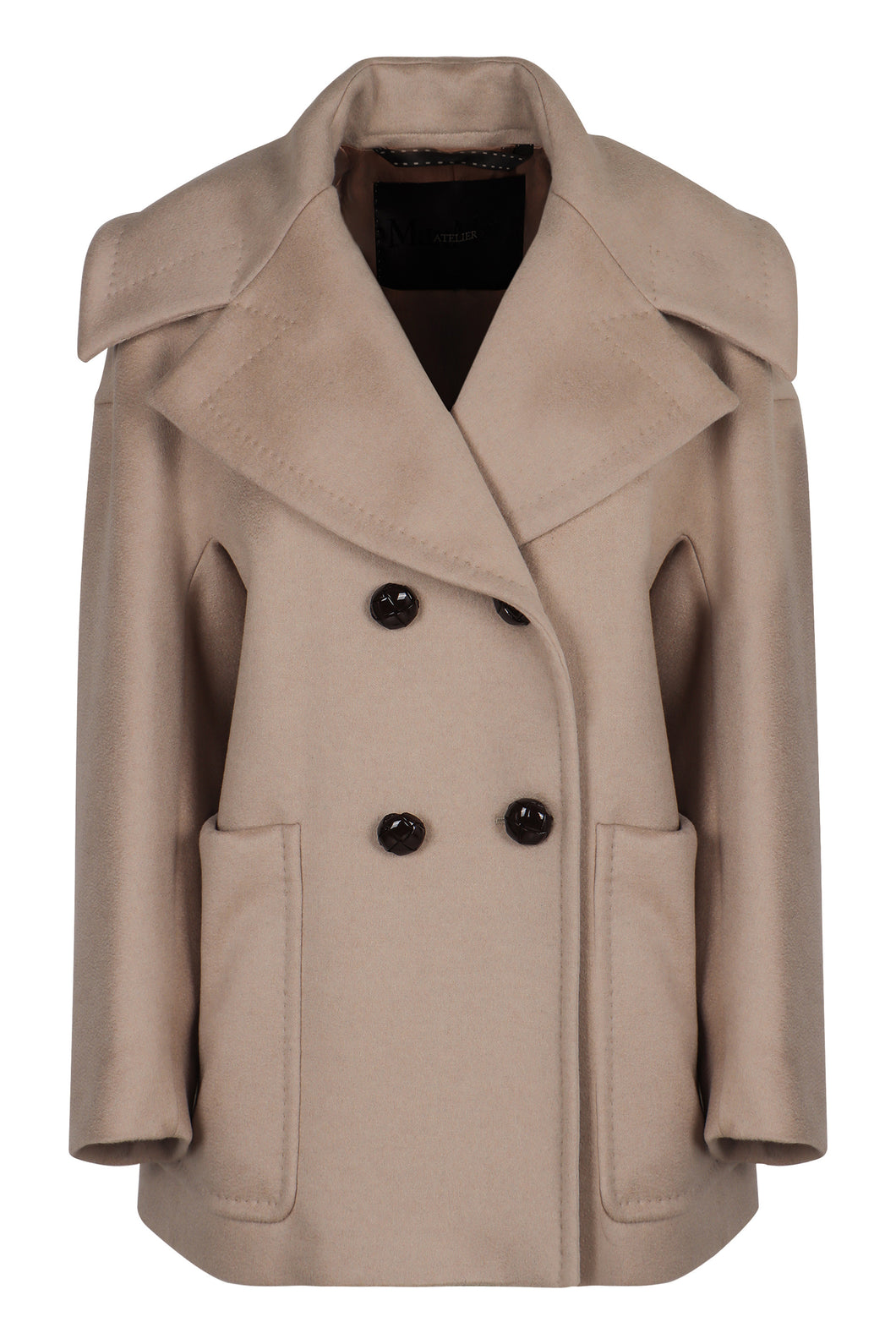 Double-breasted coat in cashmere