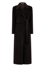 Load image into Gallery viewer, Long coat with a belt made of alpaca and wool
