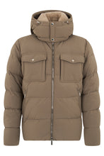 Load image into Gallery viewer, Padded jacket with hood and ribbed sleeves
