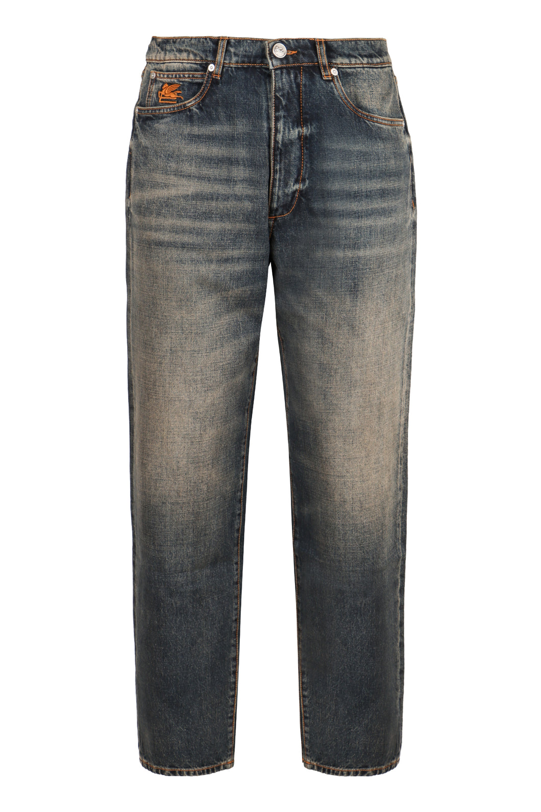 5-pocket straight-leg jeans