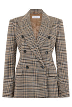 Load image into Gallery viewer, Double-breasted jacket in wool and cotton blend
