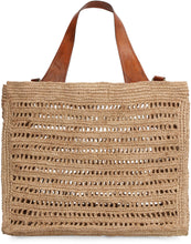 Load image into Gallery viewer, Nosy raffia tote bag

