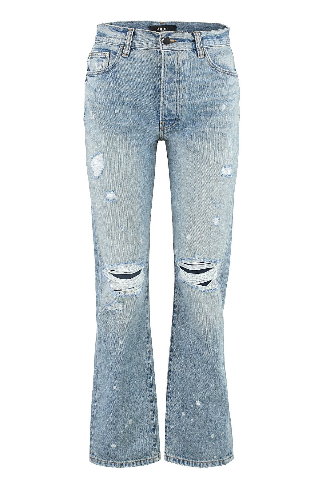 5-pocket straight-leg jeans