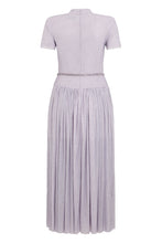 Load image into Gallery viewer, Long dress with short sleeves and rhinestones
