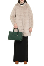 Load image into Gallery viewer, Hooded faux fur jacket
