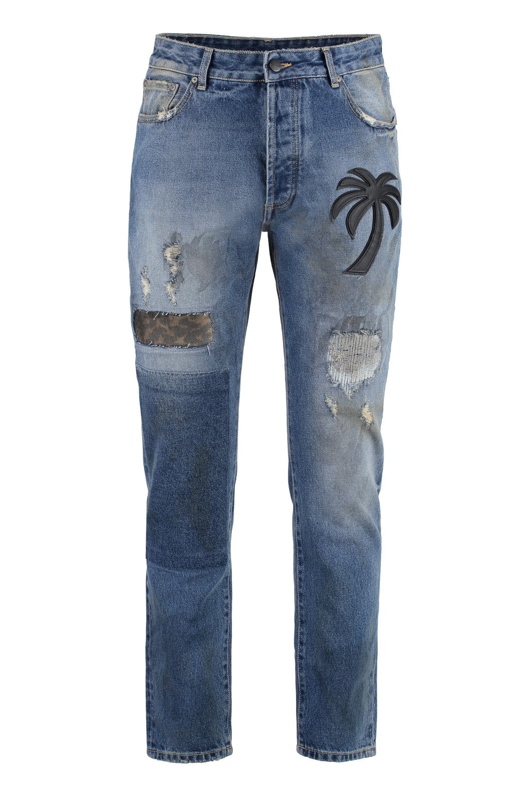 5-pocket straight-leg jeans