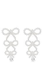 Load image into Gallery viewer, Pearls and rhinestones pendant earrings
