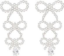 Load image into Gallery viewer, Pearls and rhinestones pendant earrings
