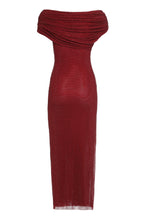 Load image into Gallery viewer, Midi dress with draping and rhinestones
