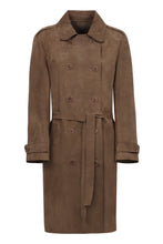 Load image into Gallery viewer, Leather long trench coat
