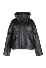 Load image into Gallery viewer, Faux leather down jacket

