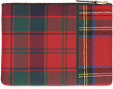 Load image into Gallery viewer, Tartan motif flat pouch
