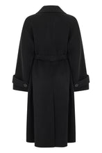 Load image into Gallery viewer, Long black coat with belt
