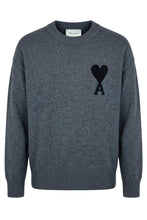 Load image into Gallery viewer, Crew neck sweater in wool with jacquard logo
