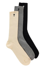 Load image into Gallery viewer, Set of three pairs of embroidered socks
