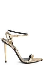 Load image into Gallery viewer, Padlock sandal 105 in metallic leather
