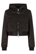 Load image into Gallery viewer, Dark brown padded jacket with zip
