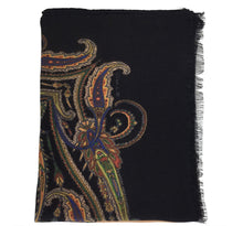 Load image into Gallery viewer, Scarf in wool and cashmere with paisley pattern
